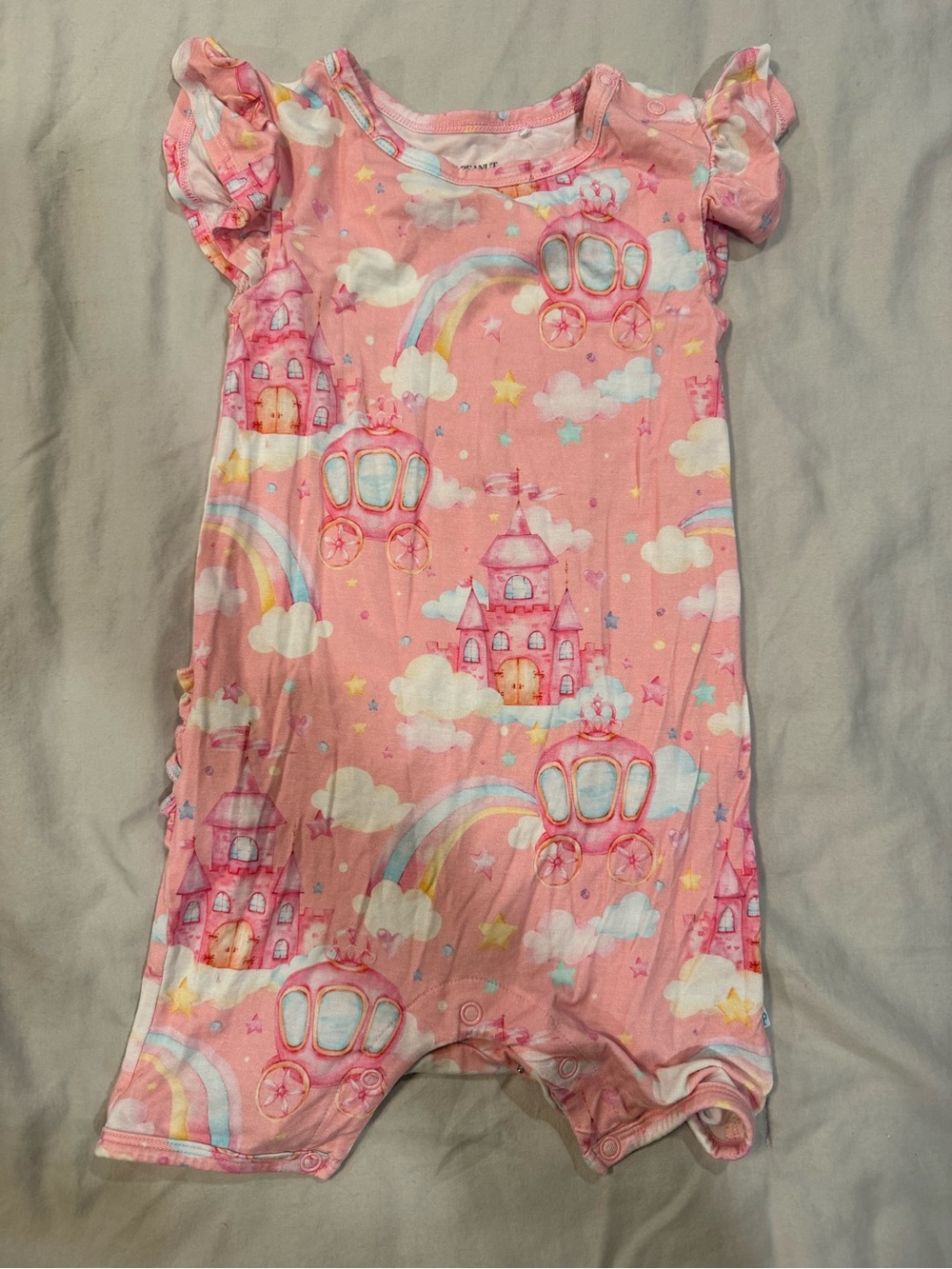 Posh Peanut Pink Castle & Carriage Short Sleeve Romper